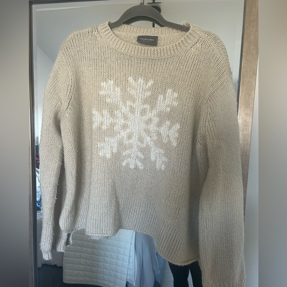 Wooden Ships Cream Snowflake Sweater